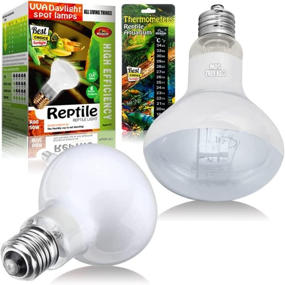 Cullen UVA Daylight Spot Lamp Reptile Light R80 75W & Digital Thermometer
